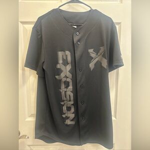 Majestic Black and Gray Men's Jersey reflective print